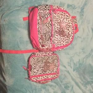 Light up backpack and lunchbox set for school